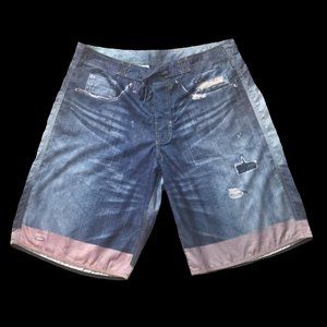 Crooks & Castle Denim Photo Printed Beachshorts - image 1